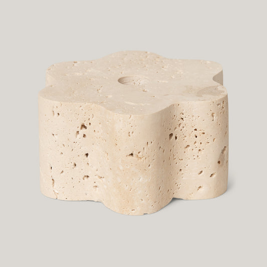 Anja Candle Holder Travertine - Big