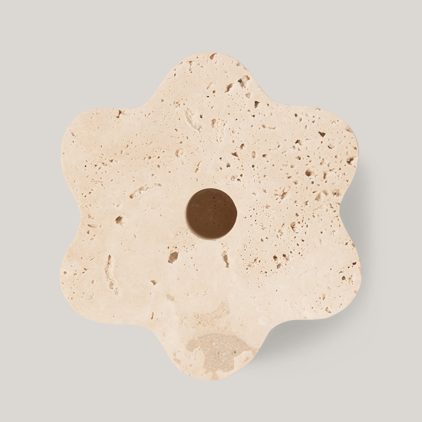 Anja Candle Holder Travertine - Big