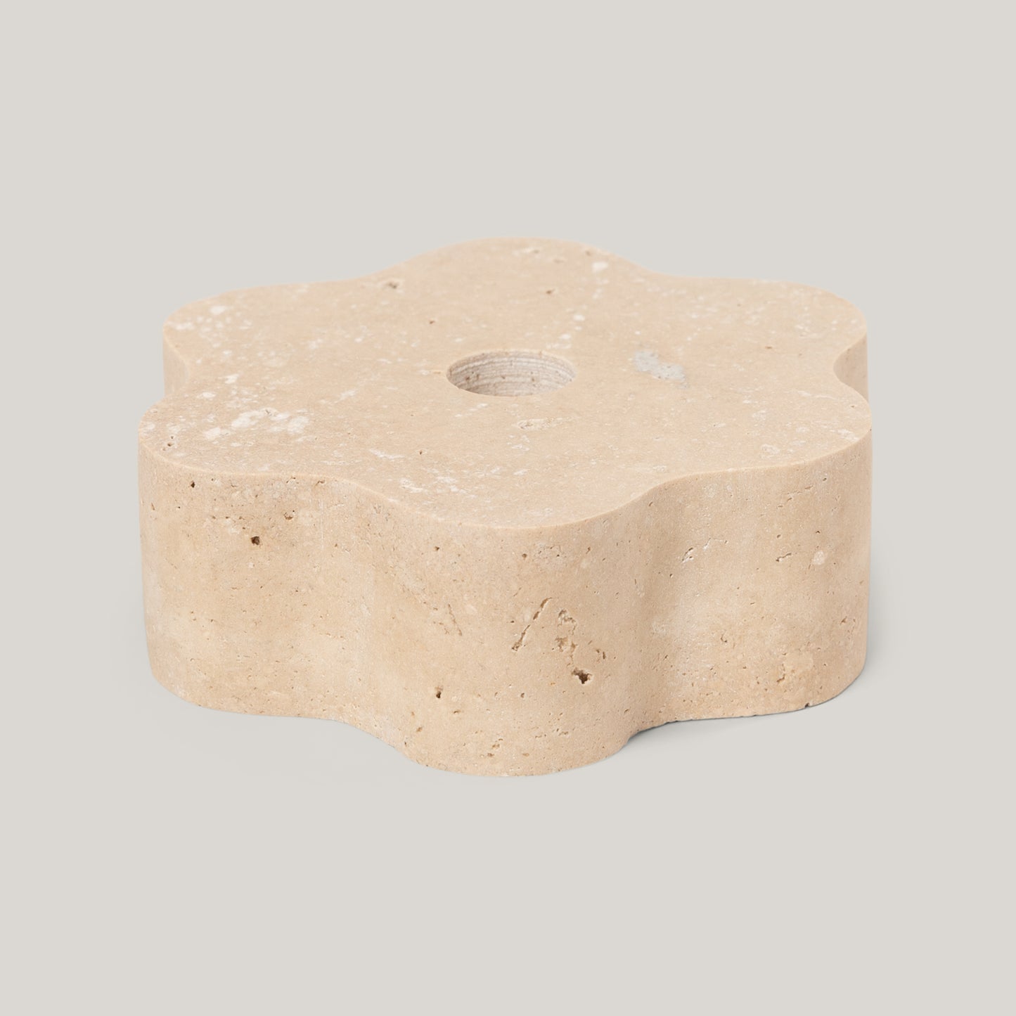 Anja Candle Holder Travertine - Small