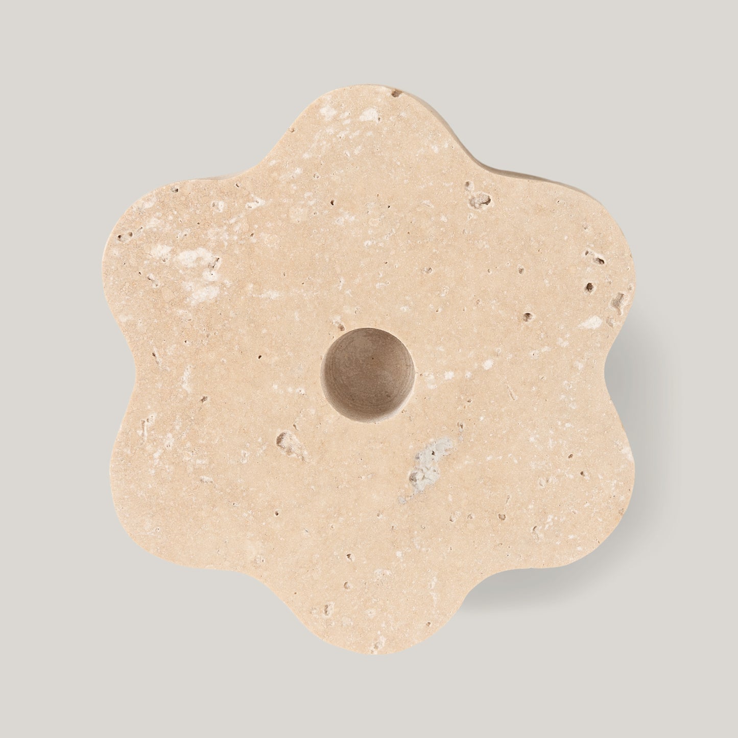 Anja Candle Holder Travertine - Small