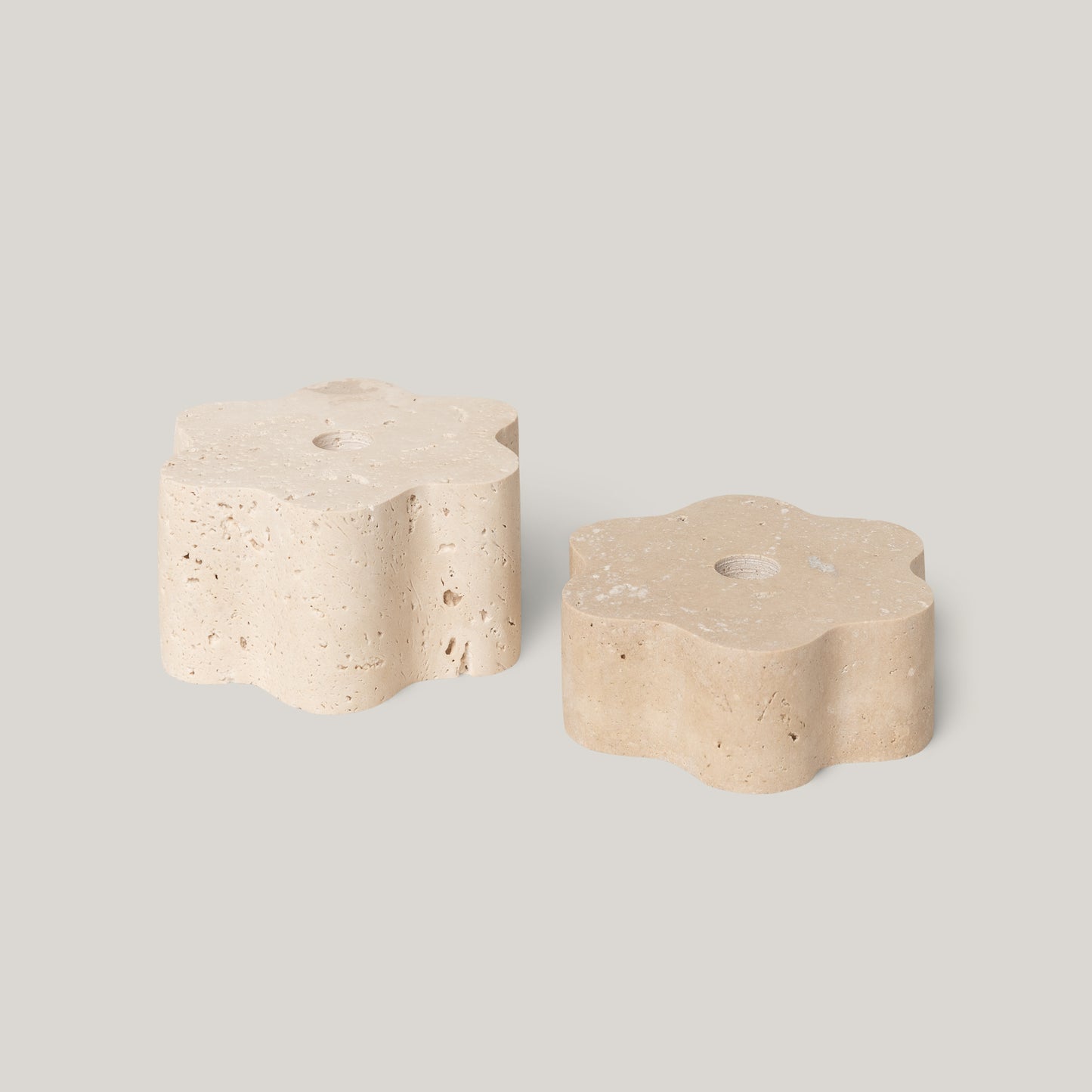 Anja Candle Holder Travertine - Big