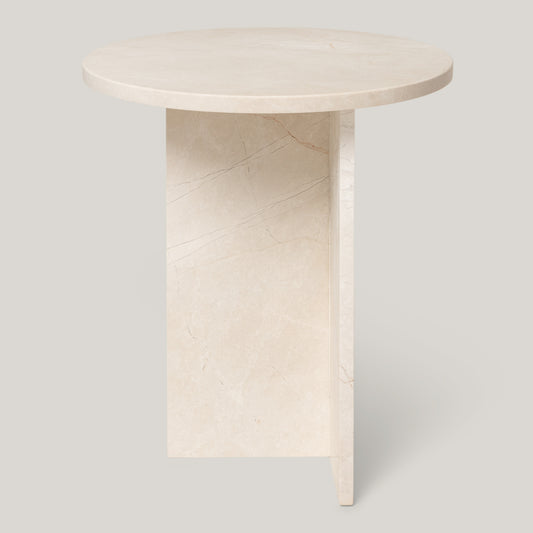 Ahil Side Table Beige Marble